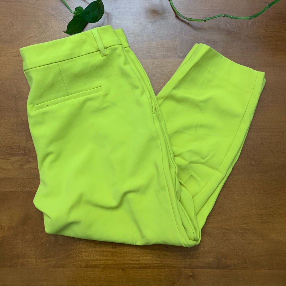 Yellow Cropped Work Pants